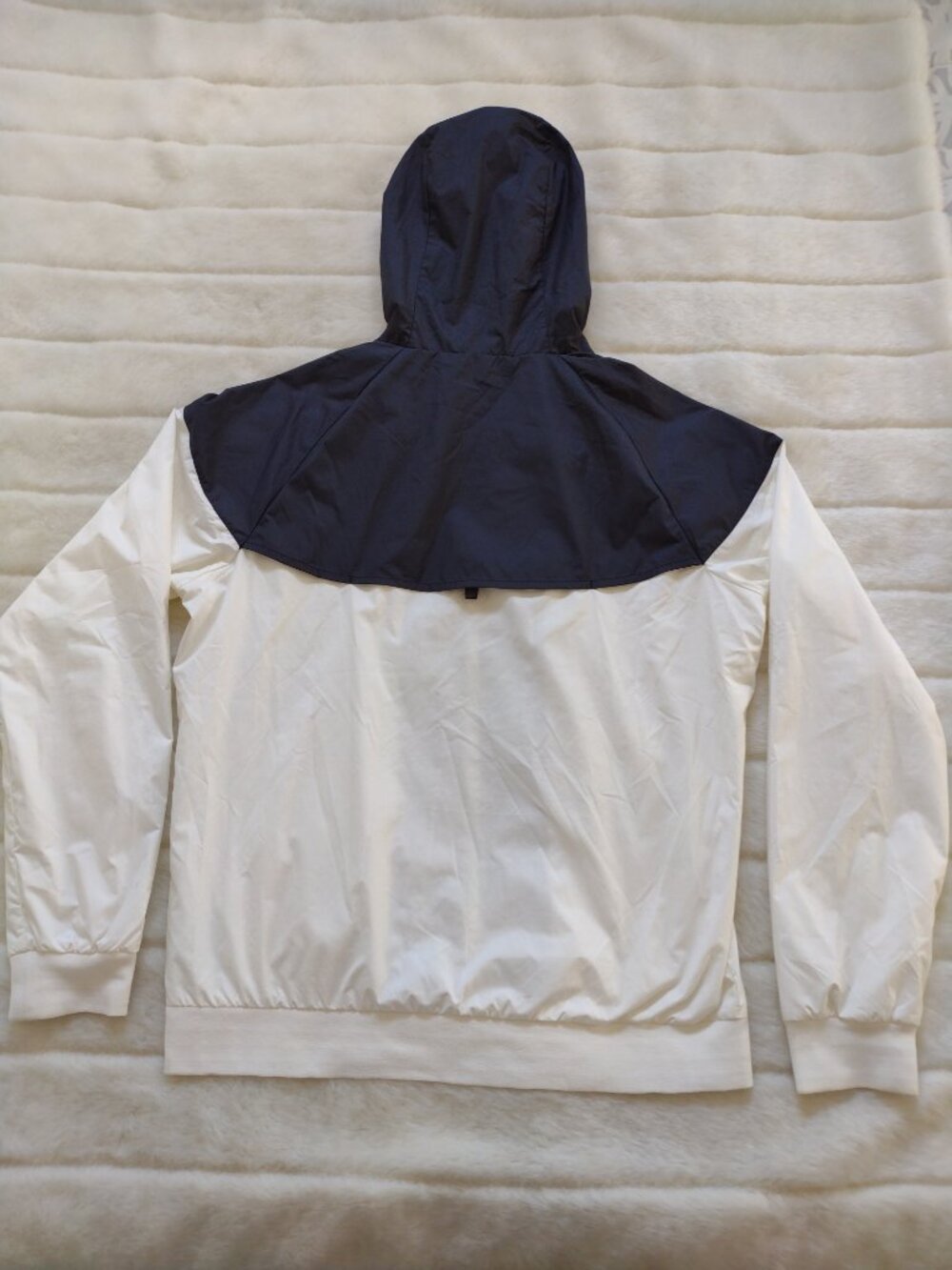 Nike Men's Windbreaker Jacket Medium White Black Mesh Lined Full Zip - Picture 3 of 7